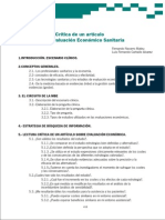 Lectura Critica Sobre Un Articulo de Evaluacion Sanitaria