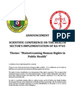 SCIENTIFIC CONFERENCE ON THE HEALTH SECTOR’S IMPLEMENTATION OF RA 9745