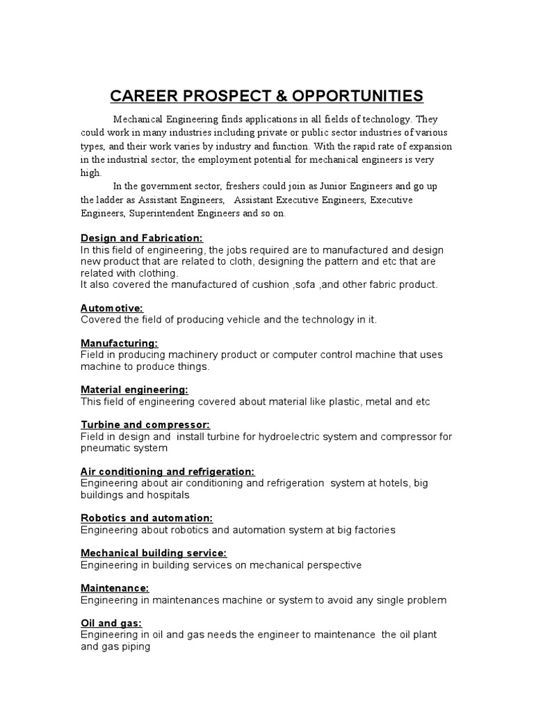 Career Prospect | PDF