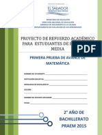 Primera Prueba de Avance de Matemtica - Segundo Ao de Bachilllerato - Praem 2015