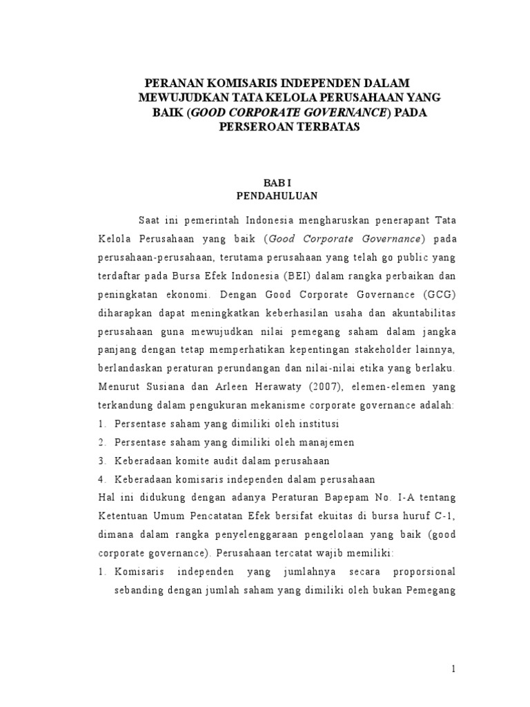 Makalah Good Corporate Governance Doc