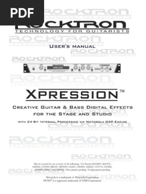 Rocktron Xpression Manual | PDF | Equalization (Audio) | Audio