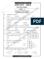 LAWCET 2012 Question Paper and Answer Key PDF