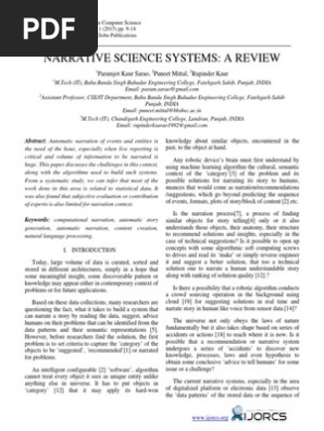 Narrative Science Systems: A Review