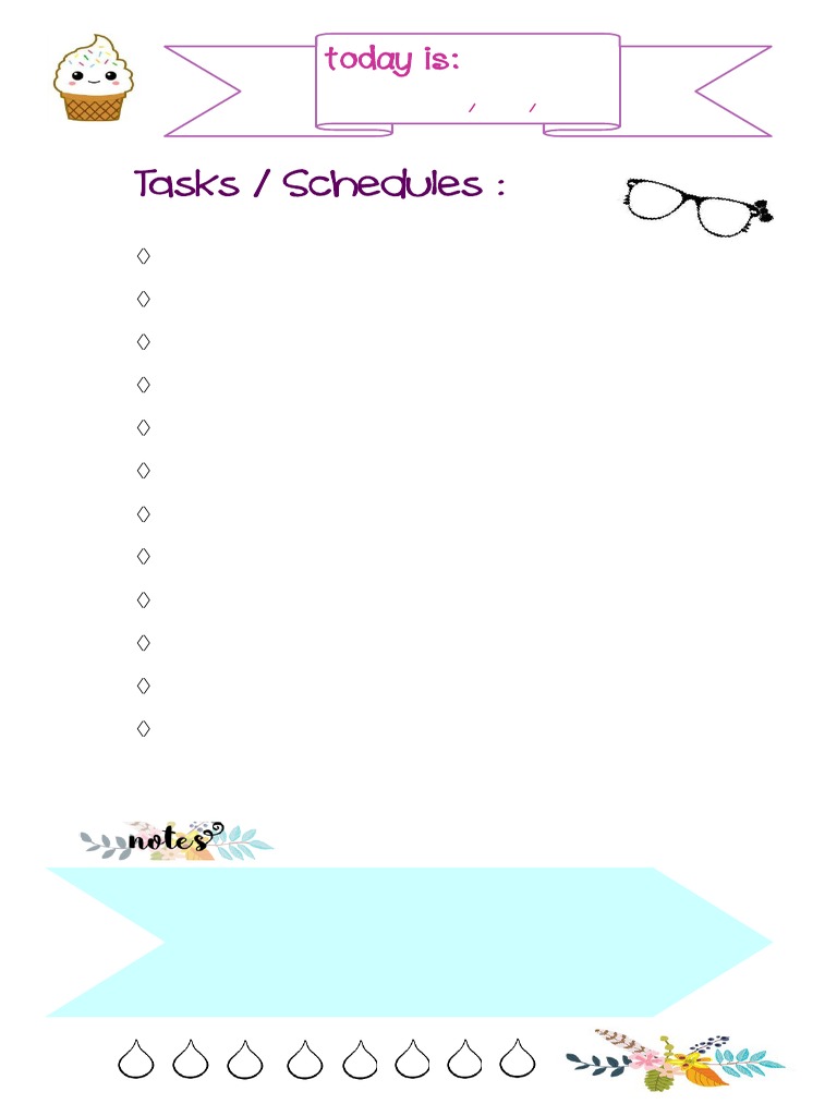 Tasks / Schedules:: Today Is | PDF