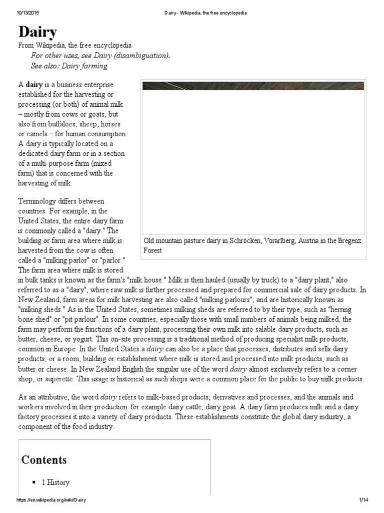 HOW IS DAIRY DEFINED intelligence overview