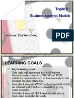 Topic 6: Business Analysis Models