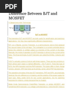 Diff BTWN MOSFET and BJT