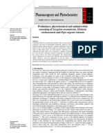 Preliminary Phytochemical and Antimicrobial Screening of Syzygium Aromaticum, Elettaria Cardamomum and Piper Nigrum Extracts