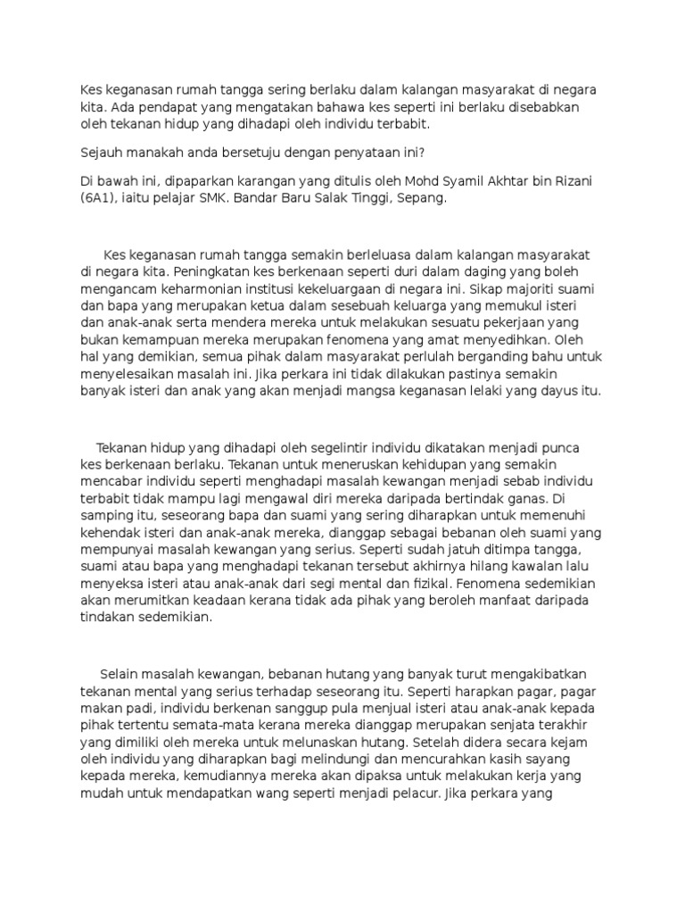 Kes Keganasan Rumah Tangga Pdf