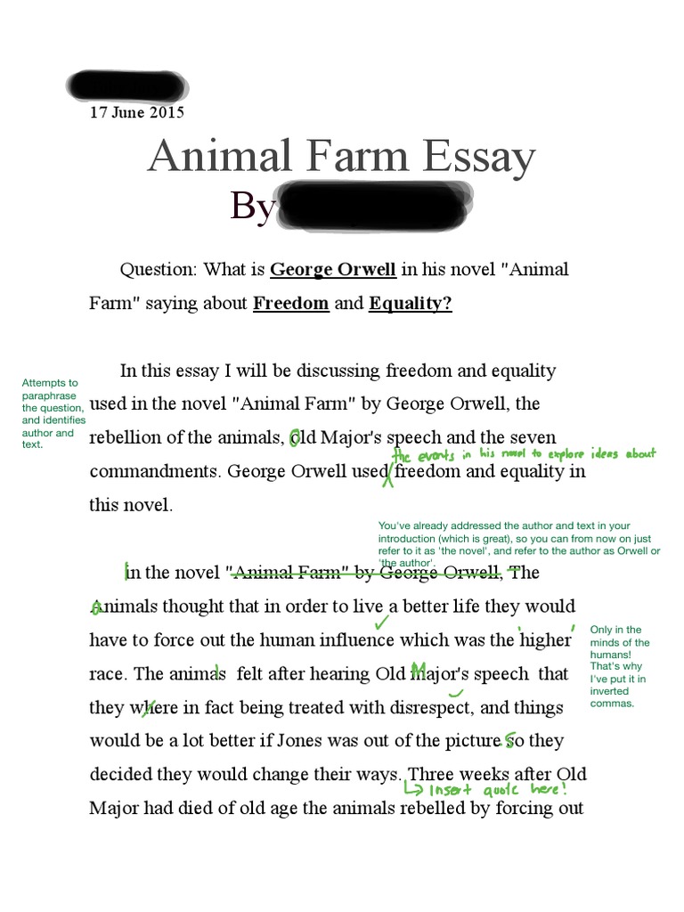 animal farm model essay