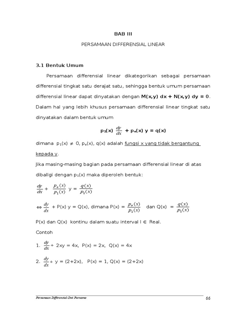 Persamaan Diferensial Orde 1 PDF