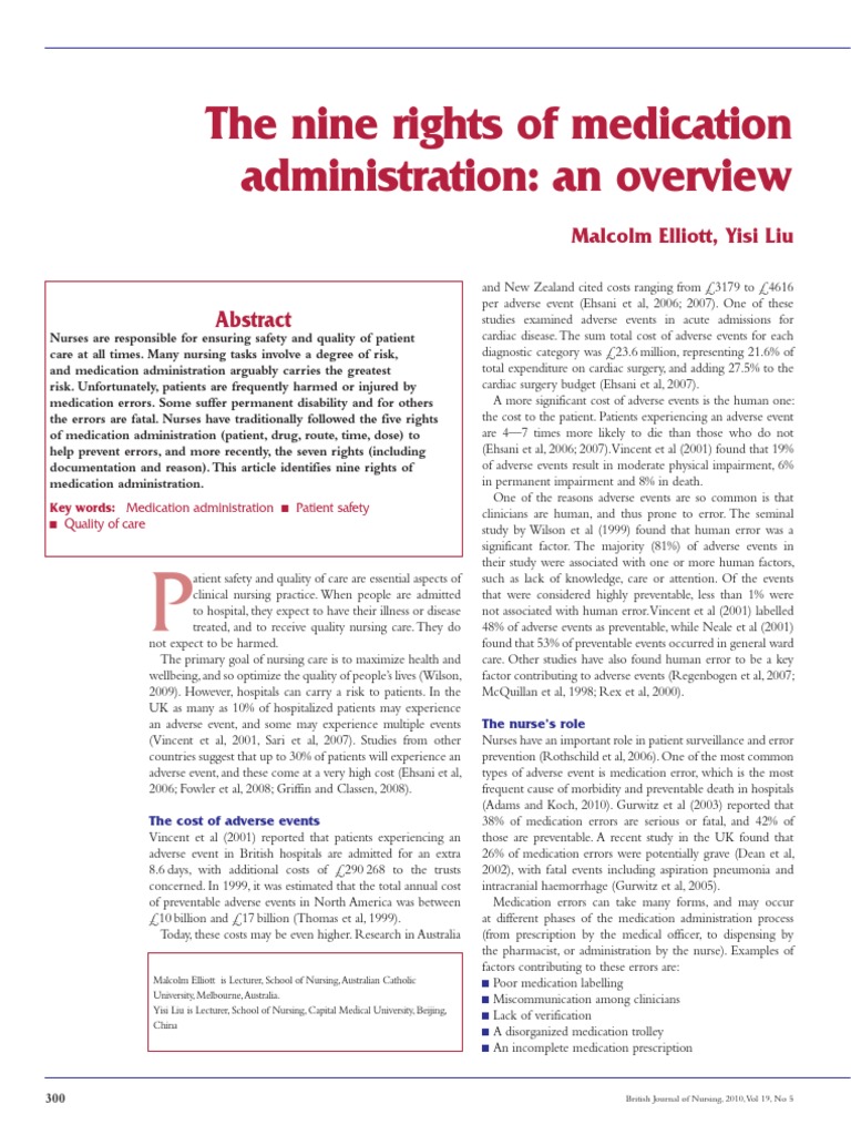 Nine Medication Rights PDF | PDF | Medical Prescription | Patient Safety