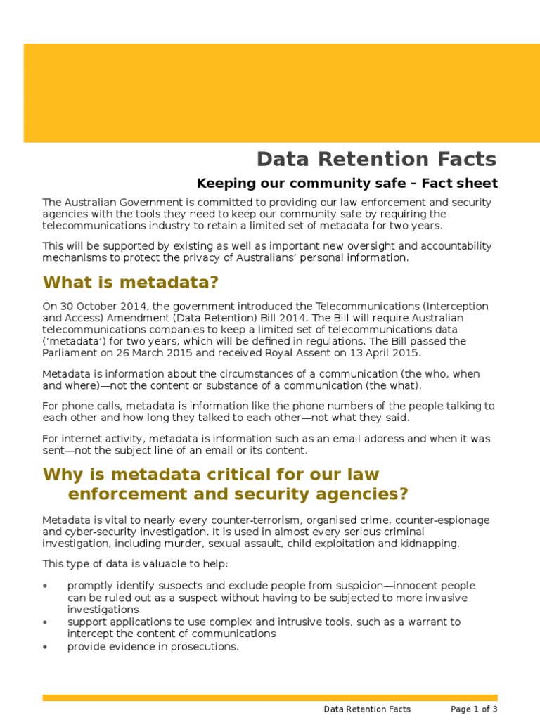 Australian Data Retention Overview | PDF | Metadata | Computer Security