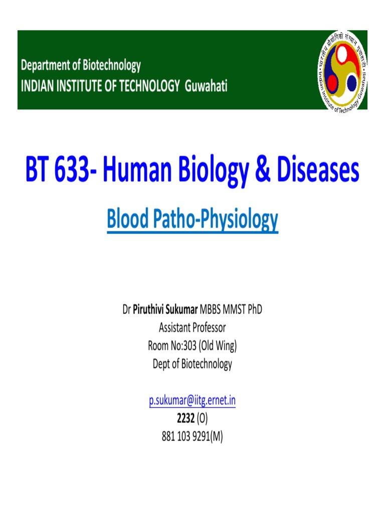 Blood Patho-Physiology Overview | PDF | Coagulation | Platelet