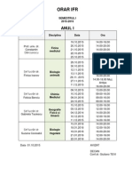 Orar Ecologie Anul1 FR Sem1 15 16