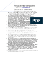 Rules On Printing Certificates
