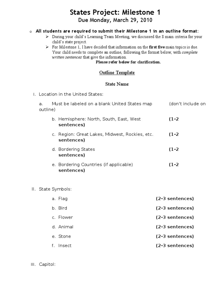 Student State Project Outline | PDF | Nature