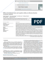 Effects of Nutritional Status and Cognitive Ability On Olfactory Function in Geriatric Patients