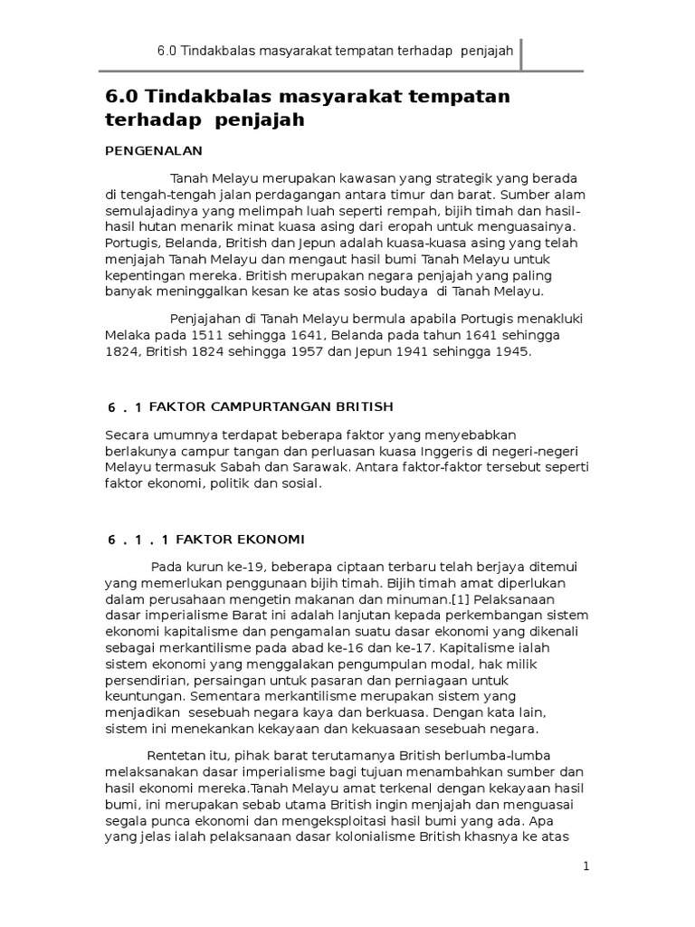 Mengapakah penentangan masyarakat tempatan terhadap british gagal