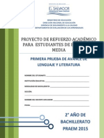 Primera Prueba de Avance de Lenguaje y Literatura - Segundo Ao de Bachilllerato - Praem 2015