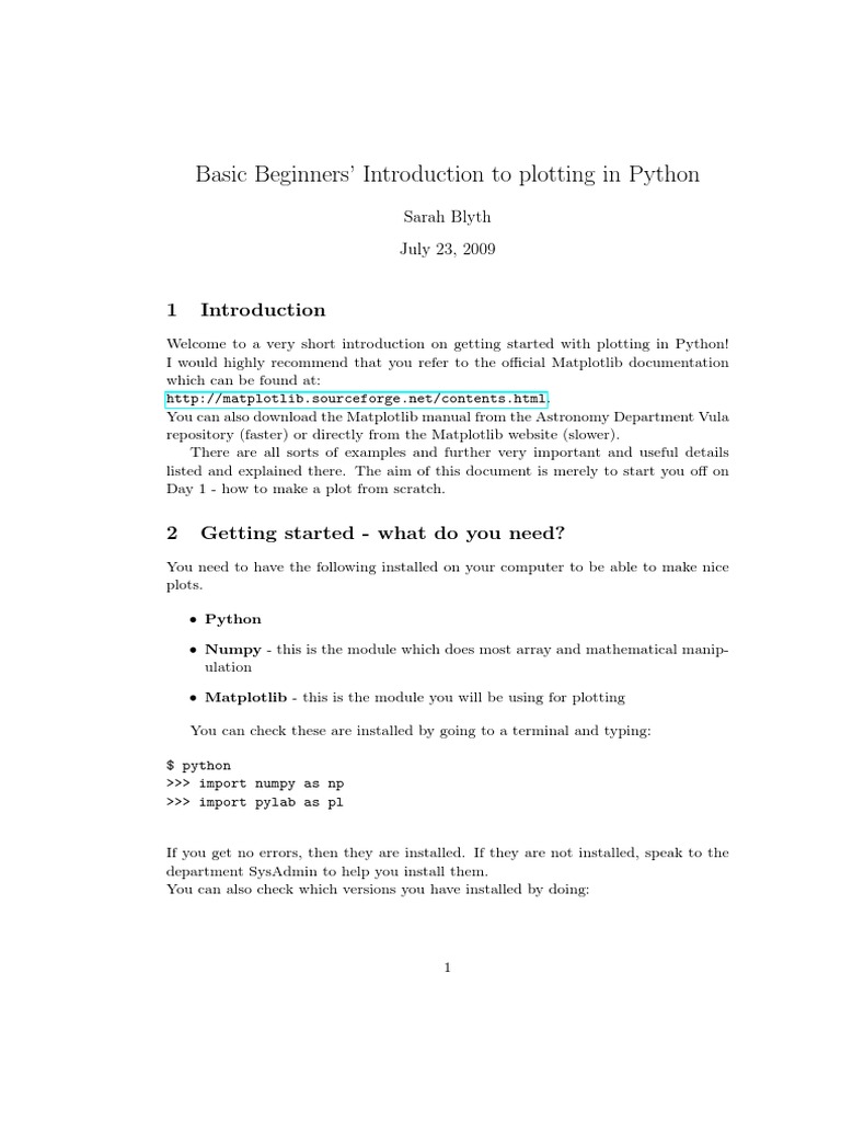 Python Plotting Beginners Guide | PDF