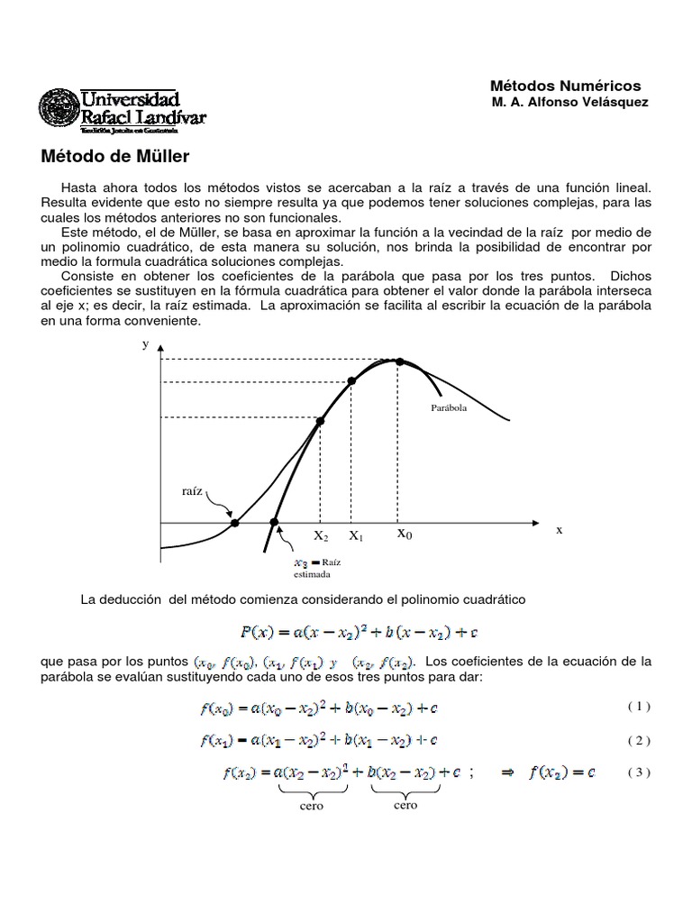 Método de Müller en Métodos Numéricos | PDF | Ecuaciones | Ecuación ...