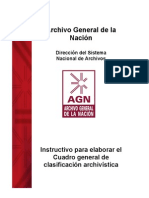 México. Archivo General de La Nación. - Instructivo Para Elaborar El Cuadro General de Clasificación Archivística.