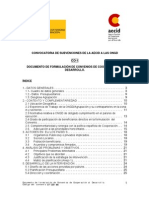 Convocatoria de Subvenciones de La Aecid A Las Ongd CO-1 Documento de Formulación de Convenios de Cooperacion Al Desarrollo