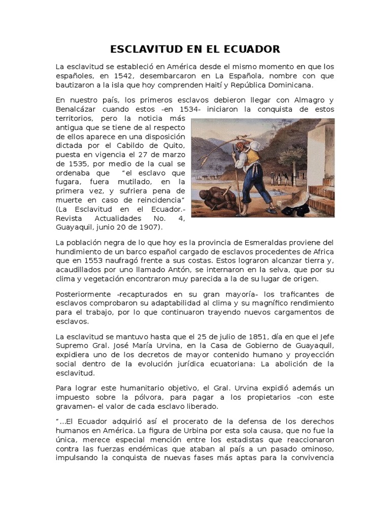 Abolición de la esclavitud en Ecuador 1851 | PDF | Esclavitud | Ecuador