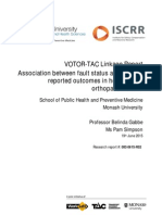 083 VOTOR-TAC Linkage Report Association Between Fault Status and Patient-reported Outcomes in Hospital Orthopaedic Cases