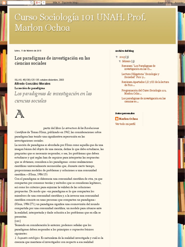 Paradigmas de Investigación en Sociología | PDF | Paradigma | Positivismo