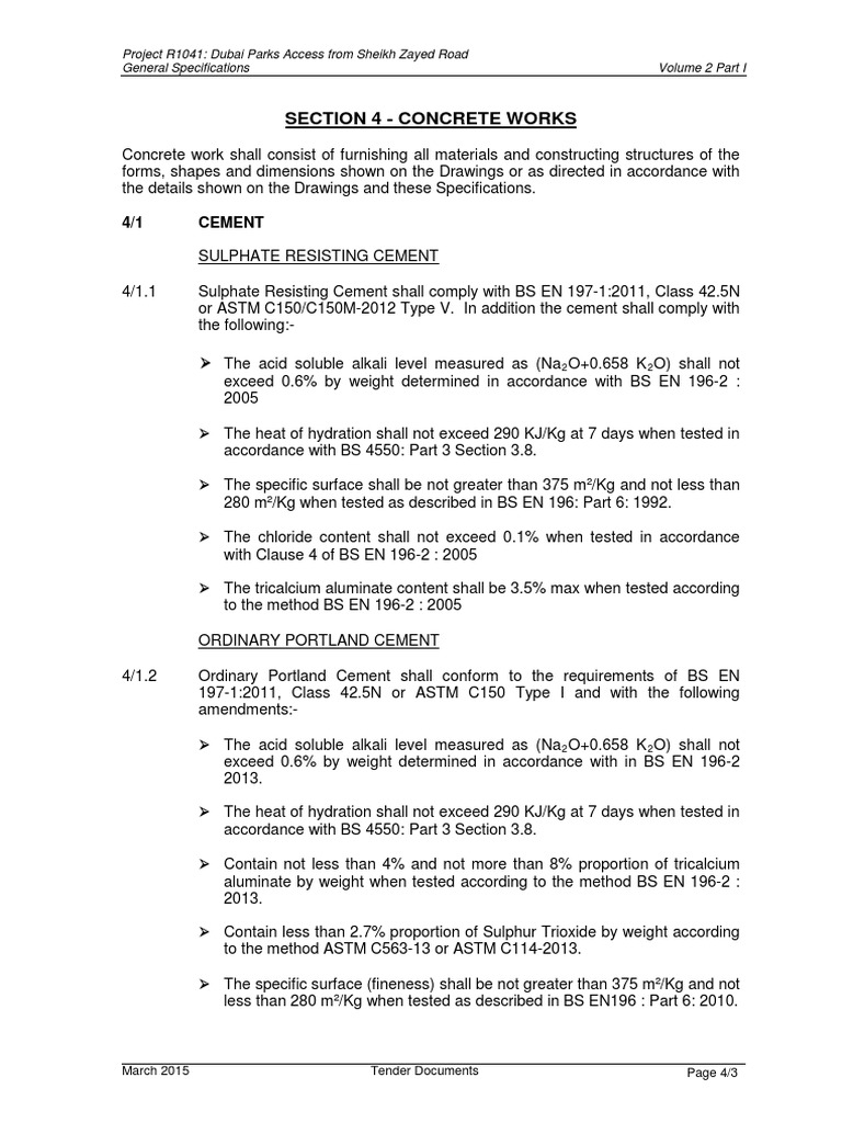 Concrete Specification Construction Aggregate Concrete
