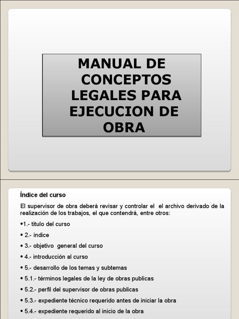 Manual Legal para Ejecución de Obras | PDF | Presupuesto | Ingeniero civil