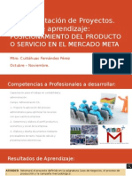 Implementación de Proyectos. Unidad de Aprendizaje:: Posicionamiento Del Producto O Servicio en El Mercado Meta