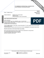 0654 IGCSE Coordinated Sciences Paper 1 - 2013