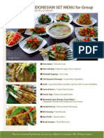 Indonesian Set Menu For Group: Code No. Id-Group
