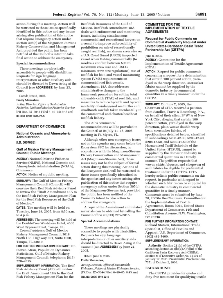 Federal Register / Vol. 70, No. 112 / Monday, June 13, 2005 / Notices ...