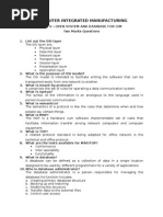 Computer Integrated Manufacturing - 2marks