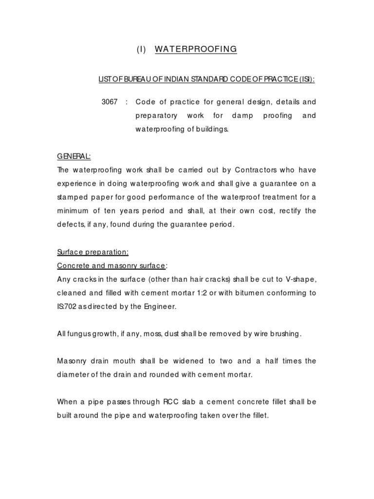 Methods of Water Proofing | PDF | Science & Mathematics | Technology ...