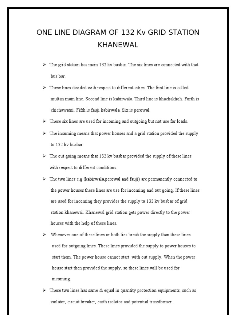 One Line Diagram of 132 KV Grid Station Khanewal (01) PDF