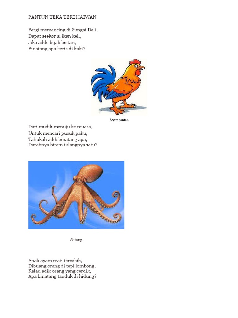 Pantun Teka Teki Haiwan Pdf