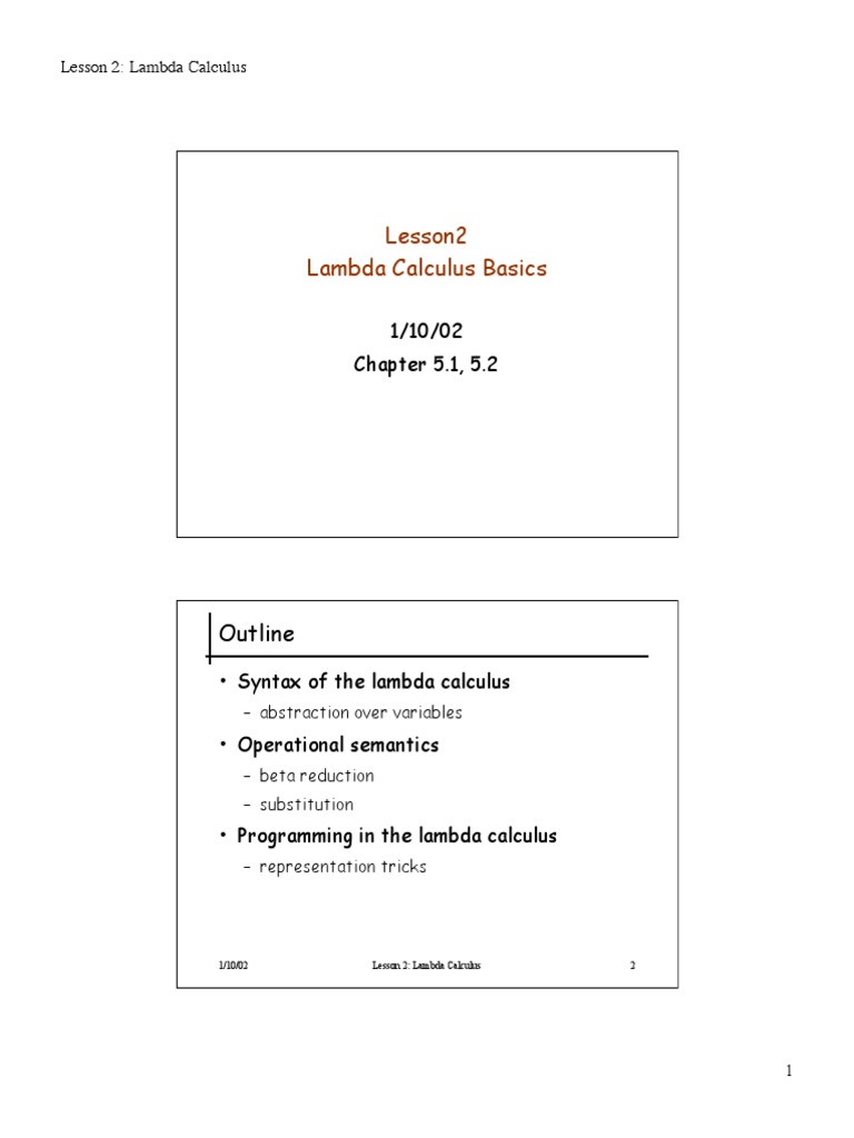 Lambda Calculus Fundamentals | PDF