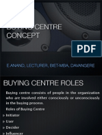 Buying Centre Concept: E.Anand, Lecturer, Biet-Mba, Davangere