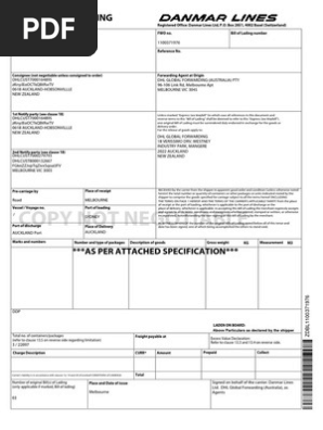 Print Draft Bill Of Lading 1100371976 Pdf Bill Of Lading Cargo
