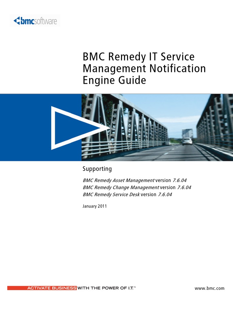Bmc remedy it service management itsm notification engine trademark