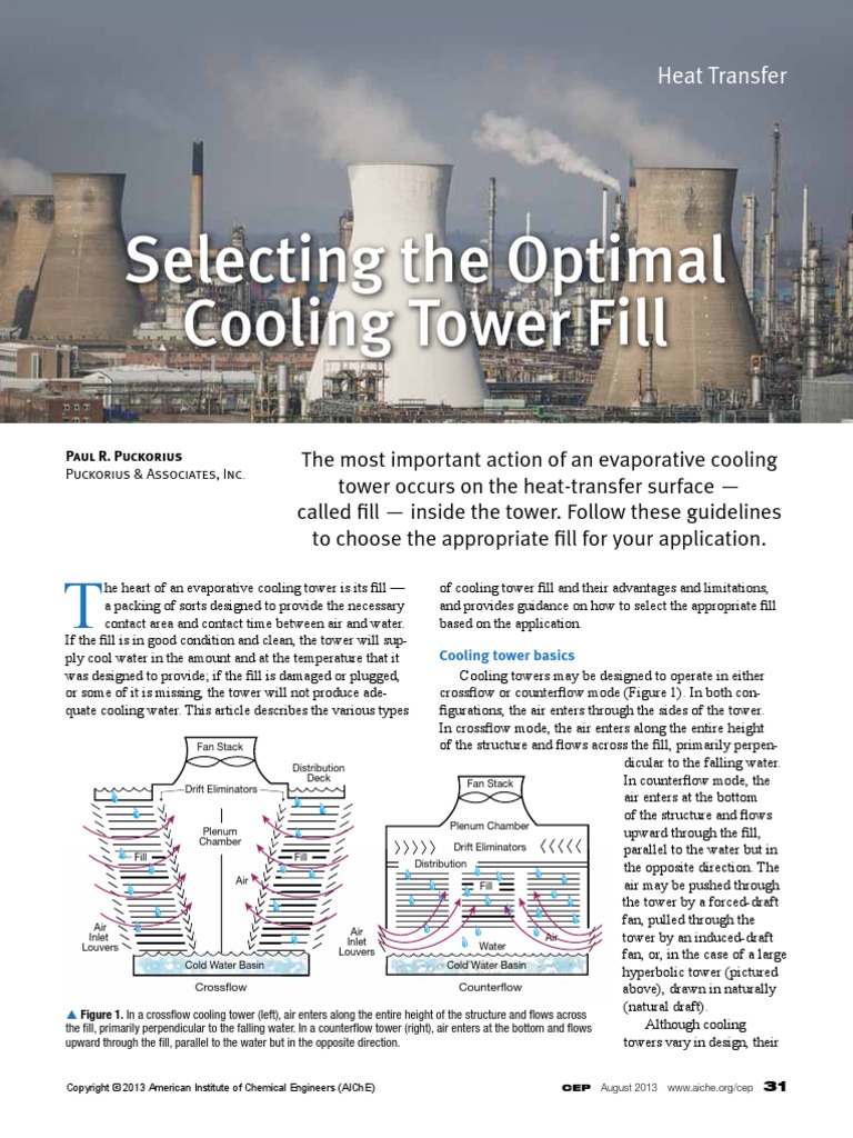 Optimal Cooling Tower Fill | PDF | Water | Building Engineering