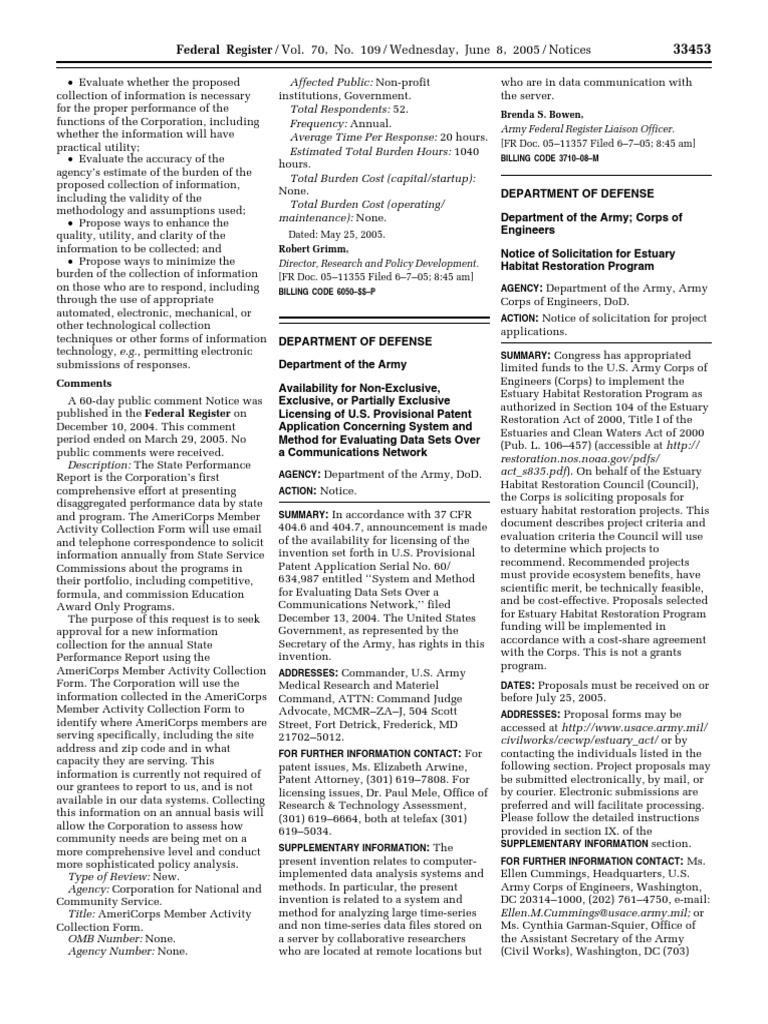 AmeriCorps Member Activity Collection Form | PDF | Endangered Species ...