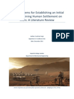 Power Systems for Establishing an Initial Self-Sustaining Human Settlement on Mars