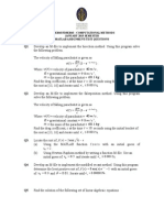 UTP CM Matlab Assignment and Test Questions - May 2015 Sem